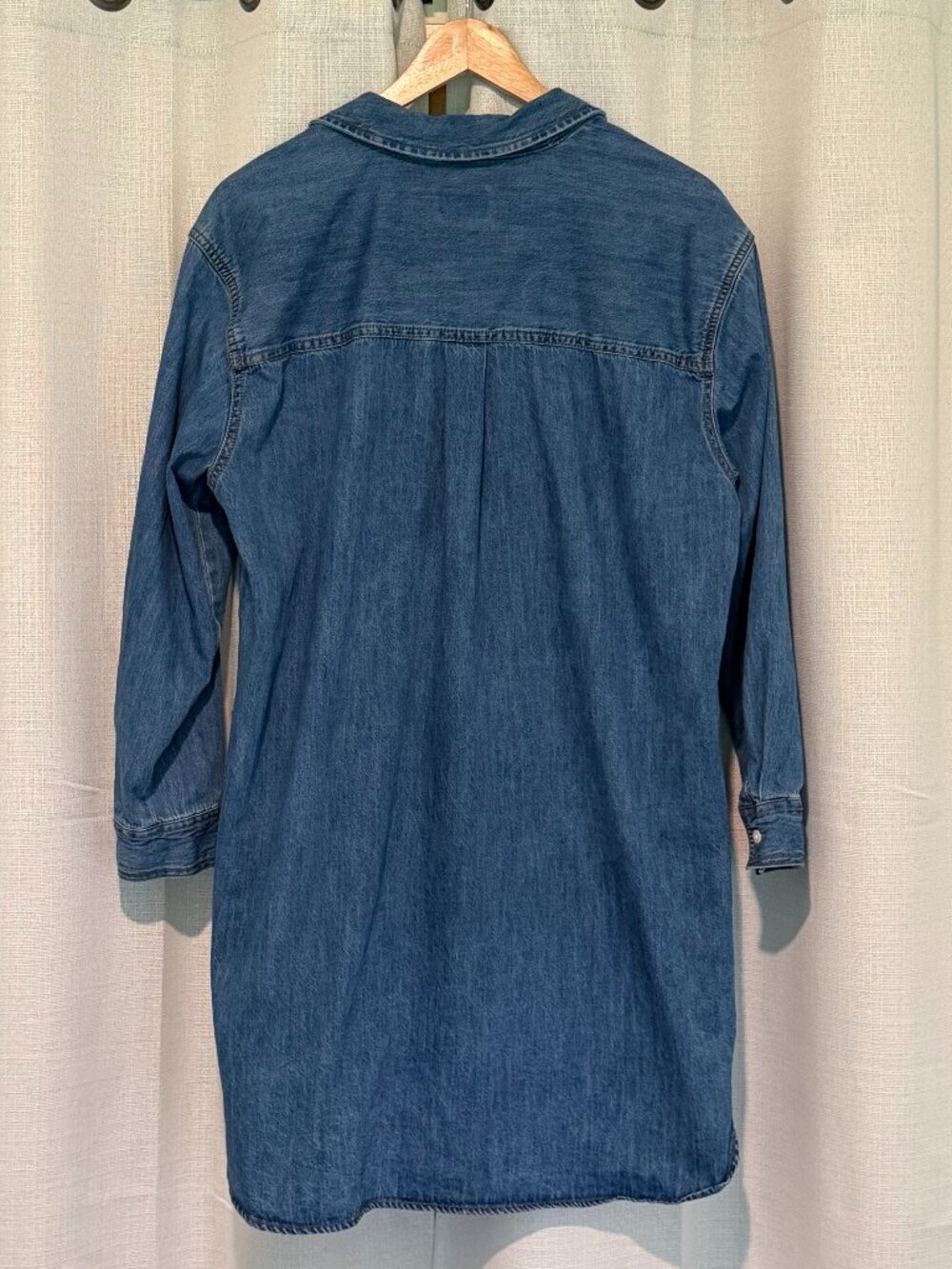 Universal Thread Blue Jean Denim Shirt Dress Size Large - Picture 3 of 10